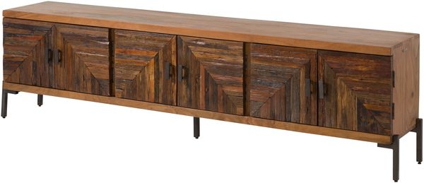 TV-Board Altholz 225x40x63 natur lackiert LYON #122