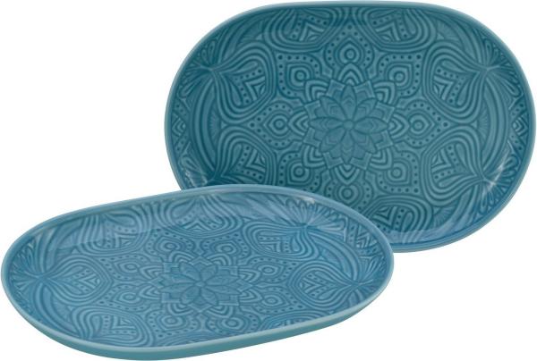 CreaTable 21625 Orient Mandala Platten Set, aquamarine, 2-teilig (1 Set)