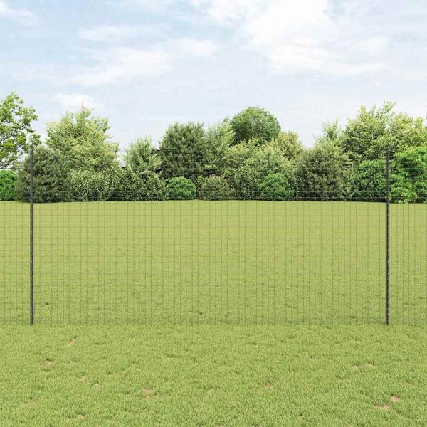 vidaXL Zaun mit Pfosten Grau 3336061