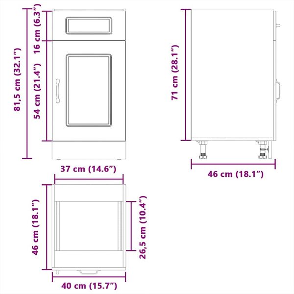 vidaXL Küchenunterschrank Kalmar Grau Sonoma Holzwerkstoff 853473 Bild 12