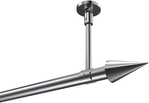 Gardinenstangen-Set Sonette Savio 420 cm (geteilt in 3 x 140 cm), 1-läufig, 20 mm Ø Chrom