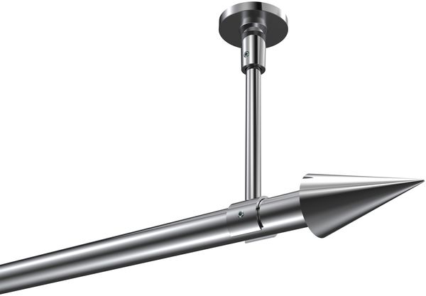 Gardinenstangen-Set Sonette Savio 420 cm (geteilt in 3 x 140 cm), 1-läufig, 20 mm Ø Chrom