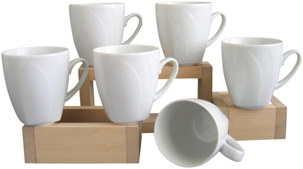 CreaTable 13165 Kaffeebecher Celebration, Uni, weiß (6er Pack) Bild 3