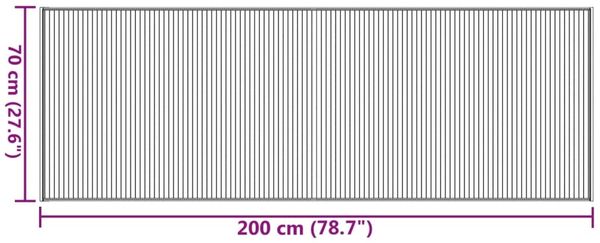 vidaXL Teppich Rechteckig Grau 70x200 cm Bambus 376874 Bild 8
