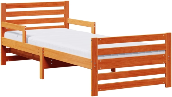 vidaXL Bettrahmen mit Matratze Braun 80 x 200 cm Massives Kiefernholz 3385948