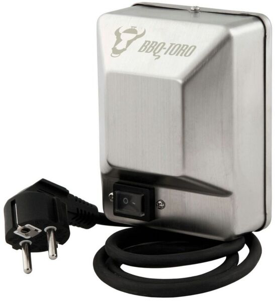 BBQ-Toro Grillspieß Edelstahl Grillmotor für Grillspieß, 220-240V, Drehmotor Rotisserie
