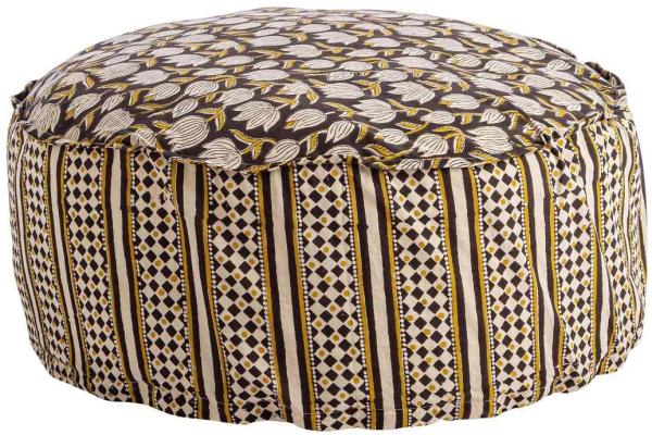 Pouf Calais aus Baumwolle, Braun, 65 x 65 x 25 cm