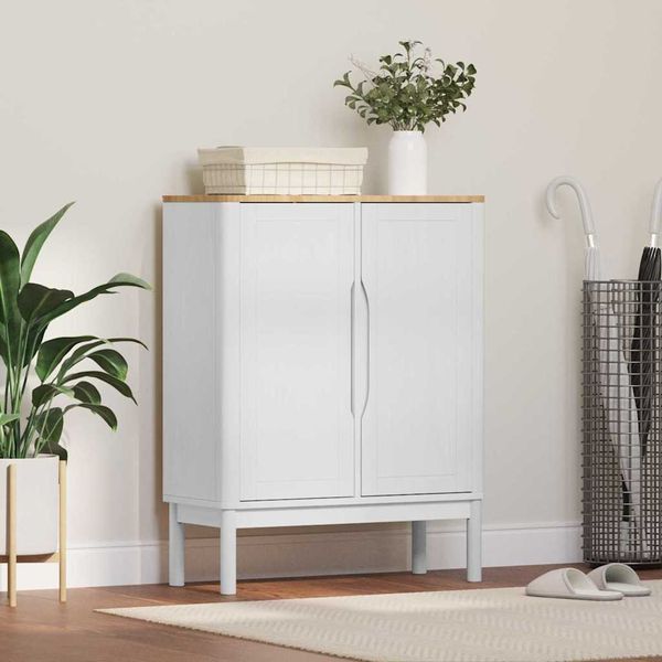vidaXL Sideboard FLORO Weiß 70 x 30 x 70,5 cm Massivholz Kiefer 42011248