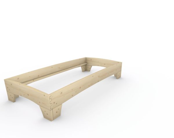 Holzbett (Fichte) "Rosi" 100 x 220 cm 38 cm ohne Kopfteil Massivholzbett Bett