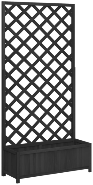 vidaXL Pflanzkübel mit Spalier Schwarz Massivholz Tanne 365481