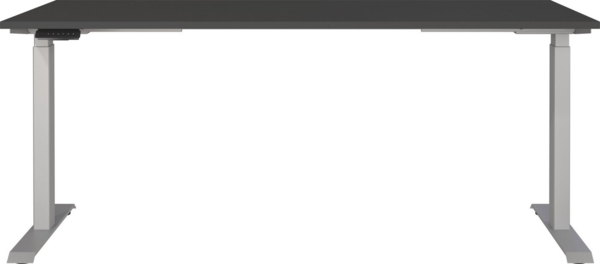 Germania Schreibtisch 7909-640, in Graphit/Silber, EL. höhenverstellb, 180 x 120 x 80 cm (BxHxT)