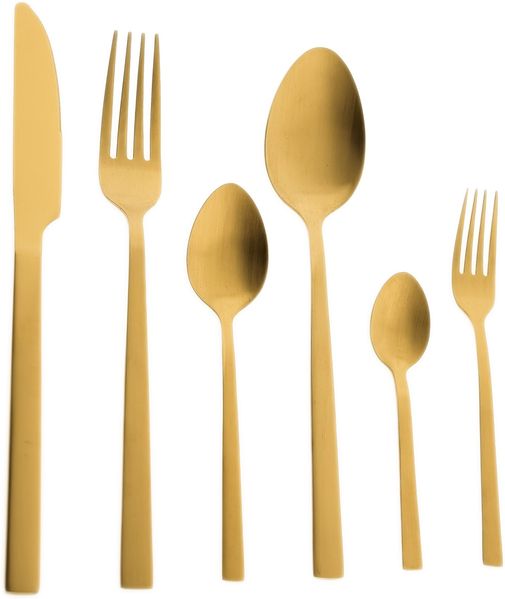 Mia Besteckset aus hochwertigem Edelstahl - 36-teilig für 6 Personen, Gold