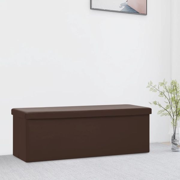 vidaXL Faltbare Sitzbank mit Stauraum Braun PVC 338798