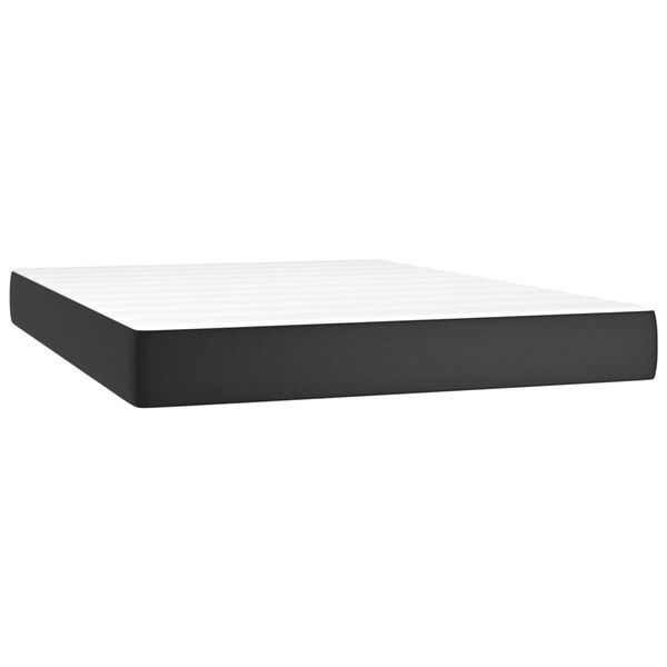 Boxspringbett mit Matratze, Chesterfield, Kopfteil hoch, Schwarz 140x200 cm Kunstleder Bild 5