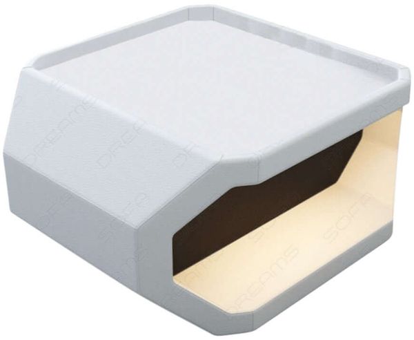 Couchtisch Asti Eleganz - Ledermix - weiß-schwarz