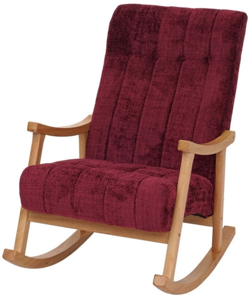 MCW Schaukelstuhl MCW-K10-C, Große Sitzfläche mit Nosagfederung, mit dekorativen Zierknöpfen