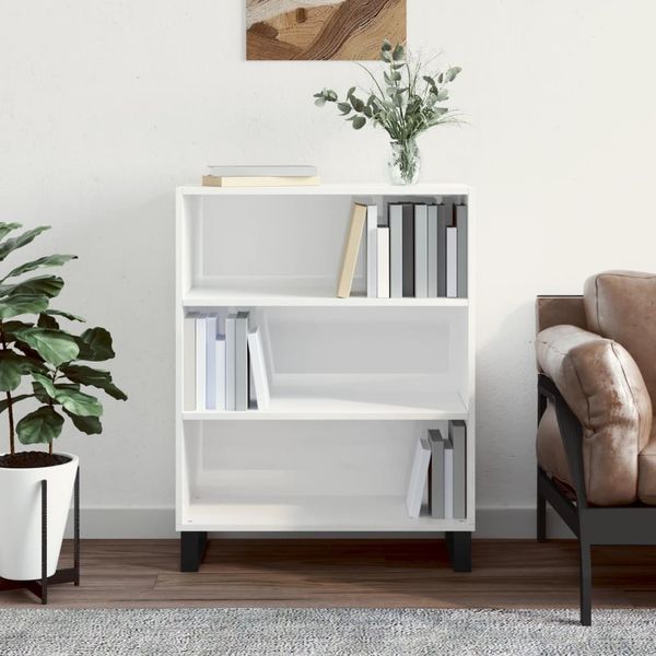 vidaXL Regalschrank Hochglanz-Weiß 69,5x32,5x90 cm Holzwerkstoff 828390