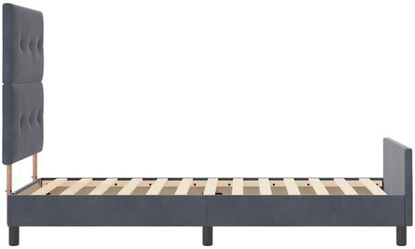 vidaXL Boxspringbett mit Kopfteil Dunkelgrau 90 x 200 cm Samt 3344916 Bild 8