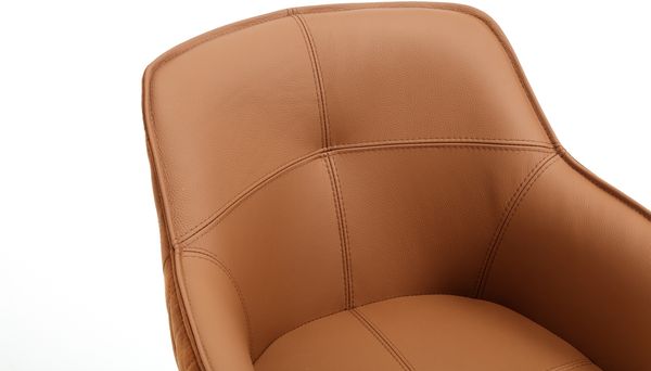 Armlehnstuhl >Emma< (2er-Set) drehbar, braun mit Leder, Gestell schwarz - 59x82x62 (BxHxT) Bild 3