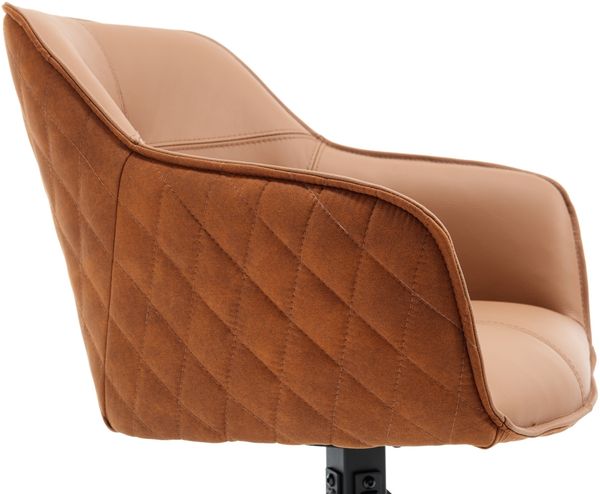 Armlehnstuhl >Emma< (2er-Set) drehbar, braun mit Leder, Gestell schwarz - 59x82x62 (BxHxT) Bild 5