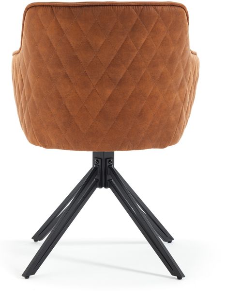 Armlehnstuhl >Emma< (2er-Set) drehbar, braun mit Leder, Gestell schwarz - 59x82x62 (BxHxT) Bild 8