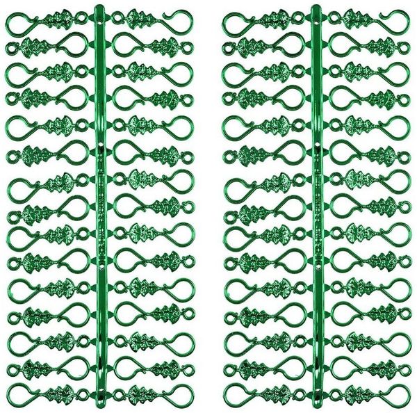 Navidacio Weihnachtsbaumkugel 60 Stück Weihnachtskugel Haken "Metallic Grüner Tannenbaum" Aufhänger