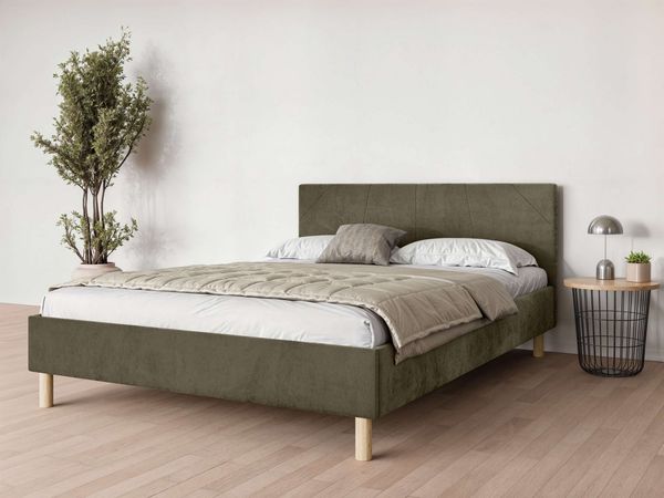 Home affaire Collection Polsterbett Albybyn, Bettgestell mit Kopfteil und Lattenrost, in 2 Breiten, ohne Bettkasten und Matratze, in 2 Breiten- 140 und 160 cm