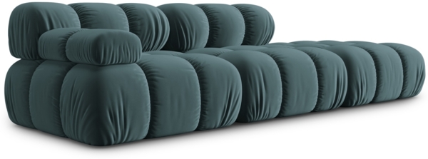 Micadoni Modulares Sofa Bellis 4-Sitzer Rechts Samt Bluvel Türkis Bild 2