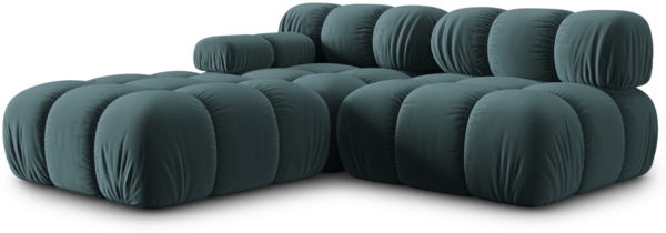 Micadoni Modulares Sofa Bellis 4-Sitzer Rechts Samt Bluvel Türkis Bild 7