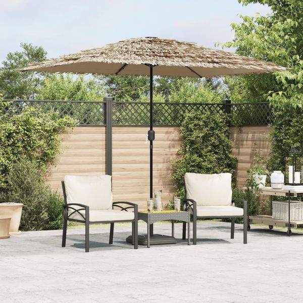 vidaXL Sonnenschirm mit LED und Stahlmast Braun 248x248x248 cm 4005117