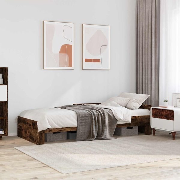 vidaXL Bettgestell mit Kopfteil Geräucherte Eiche 80x200 cm 8009037
