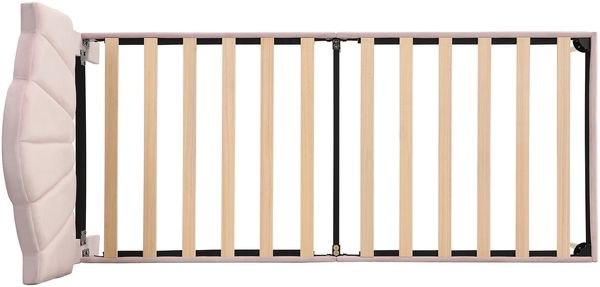 Polsterbett 90x200 cm aus Samt mit verstellbarem Kopfteil und goldenen Metallbeinen – Muschel‑Design mit Unterbett‑Stauraum Bild 9
