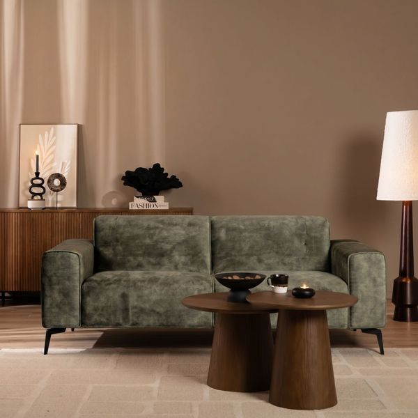 Bronx71 Samt Sofa Vegas 2,5-Sitzer grün