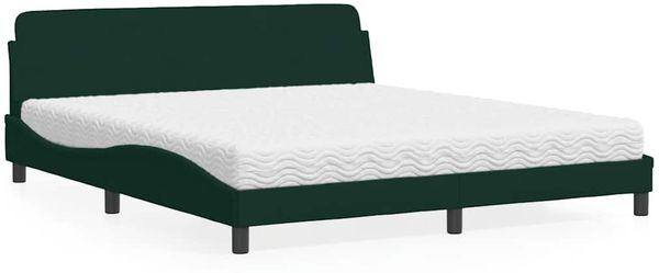 vidaXL Bett mit Matratze "Dover" Dunkelgrün 180x200 cm Samt 3208454