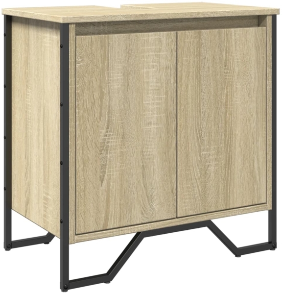 vidaXL Waschbeckenunterschrank Sonoma-Eiche 60x35x60 cm Holzwerkstoff 848655