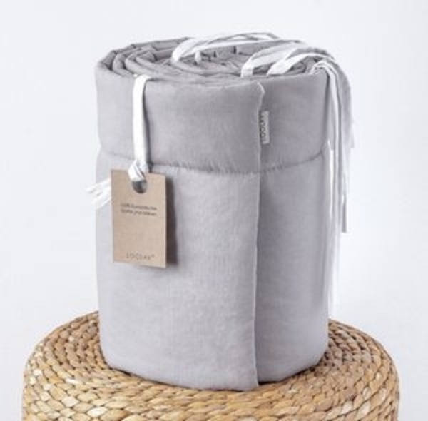 Loolay Bettnestchen 100% GRAU BIO-Baumwolle Atmungsaktives Babybett BETTUMRANDUNG, (Umrandung Kopfschutz Bettschlange 420, 360, 210, 180 x 30cm, Babyausstattung Baby und Neugeborene Premium GESCHENK), LOOLAY® - 100% Europäische Stoffe und Kleinserien-N... Bild 6
