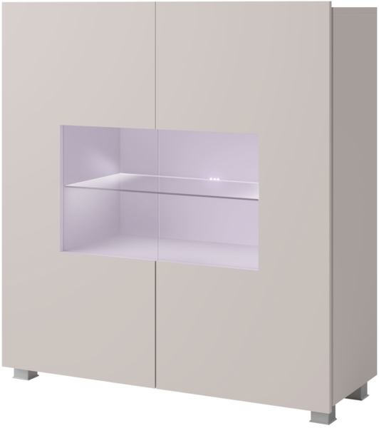 Kommode Calabrini BR01 (Farbe: Cashmere, mit blauer LED Beleuchtung)