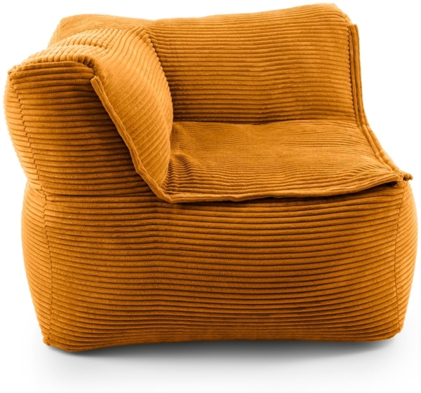Lumaland Sitzsack-Sofa, Polyester, Eckteil, Cord - Senfgelb, 70 x 81 x 81 cm