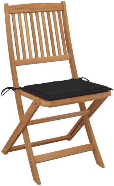 vidaXL Klappbare Gartenstühle 4 Stk. mit Kissen Massivholz Akazie 3064678