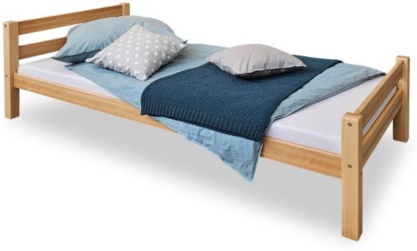 Bubema Bambi – Einzelbett aus massiver Buche, natur geölt, 90x200 cm, Farbe: Buche, Natur geölt