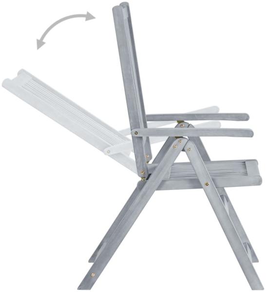 vidaXL Verstellbare Gartenstühle 2 Stk. mit Auflagen Massivholz Akazie 3064699 Bild 7