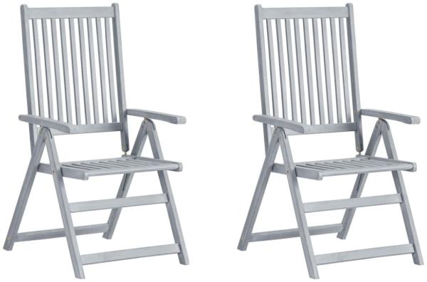 vidaXL Verstellbare Gartenstühle 2 Stk. mit Auflagen Massivholz Akazie 3064699 Bild 3