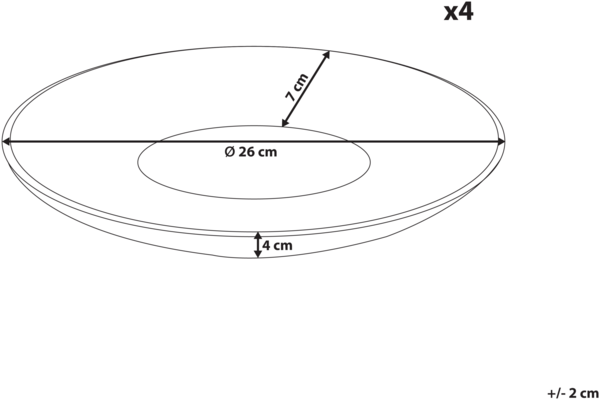 Speiseteller 4er Set NETTLE Steinzeug Weiß Bild 2