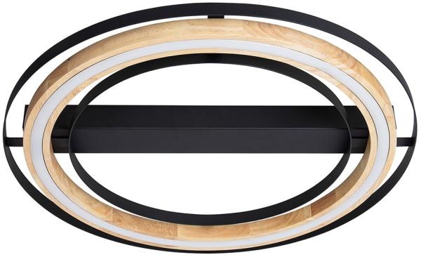 LED Deckenleuchte, Bambus natur, 3 Stufen Dimmer, D 56cm