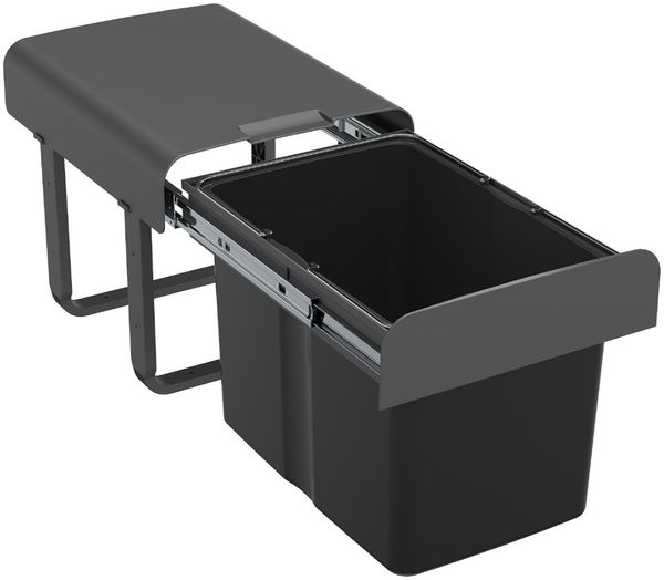 EKOTECH Abfallsammler EKKO 40 mit 34 (1x34) Liter Füllvolumen, Orion Grey, für 40 cm Schrankbreite