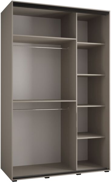 Kleiderschrank Dyzzer 3 150 cm mit 3 Schiebetüren, Frontspiegel, 2 Kleiderstangen (Farbe: Weiß) Bild 4