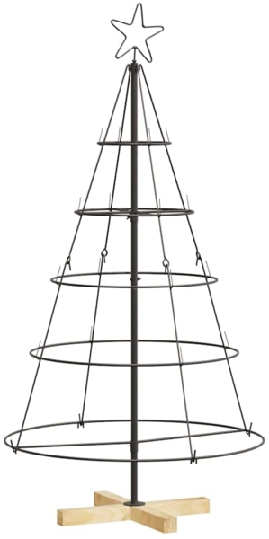 vidaXL Weihnachtsdeko mit Ständer Schwarz 125 cm Stahl 42019159