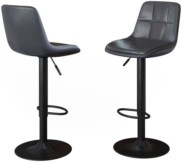 Barhocker 2er Set Sena Grau/Schwarz 38.5x86 cm Vicco
