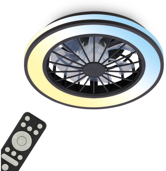 Briloner Leuchten LED Deckenleuchte VENTURO, dimmbar über Fernbedienung, LED fest integriert, warmweiß - kaltweiß, 38 x 14 cm (DxH), Schlafzimmer, Wohnzimmer, Esszimmer, Flur, Küche Bild 5