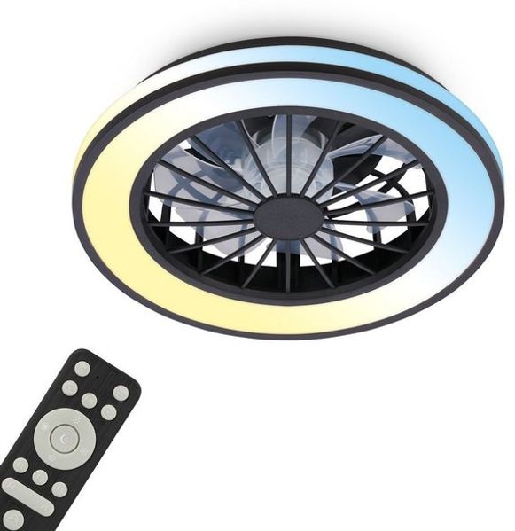 Briloner Leuchten LED Deckenleuchte VENTURO, dimmbar über Fernbedienung, LED fest integriert, warmweiß - kaltweiß, 38 x 14 cm (DxH), Schlafzimmer, Wohnzimmer, Esszimmer, Flur, Küche Bild 4